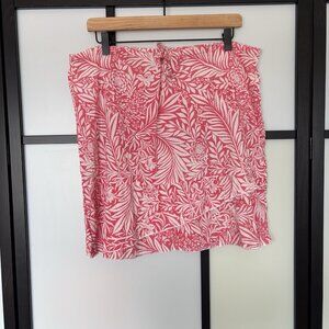 Columbia Hawaiian Skirt Floral Leaf Swim Coverup Island Resort Women LARGE Pool